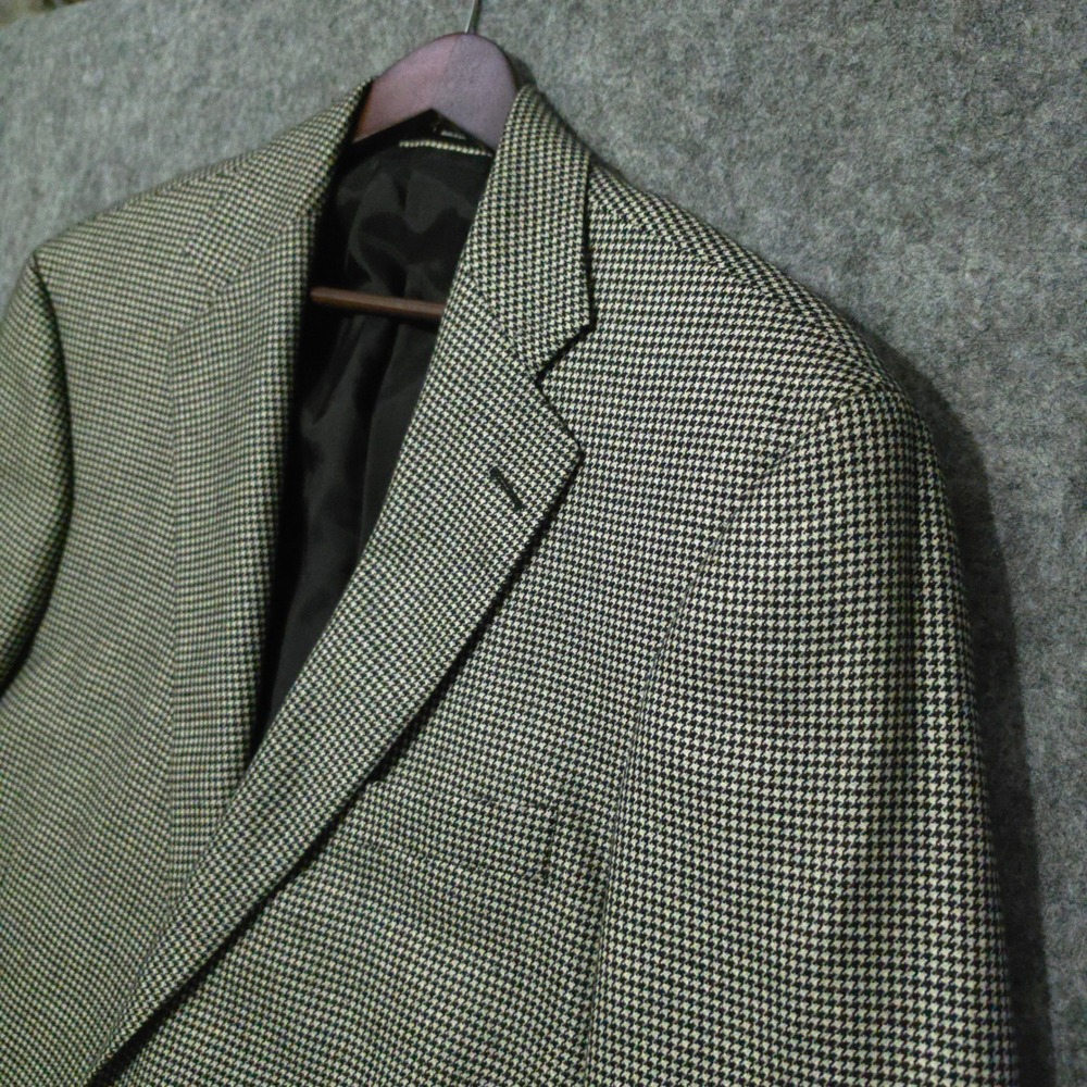 John W Nordstrom Loro Piana Cashmere Blazer 44LT Houndstooth Sport Coat